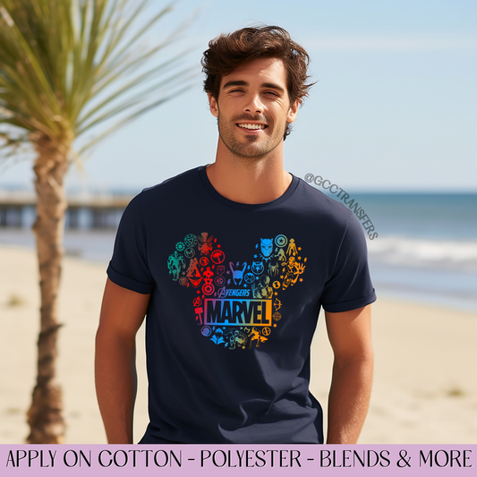 Colored Mice Head - Full Color DTF Transfer