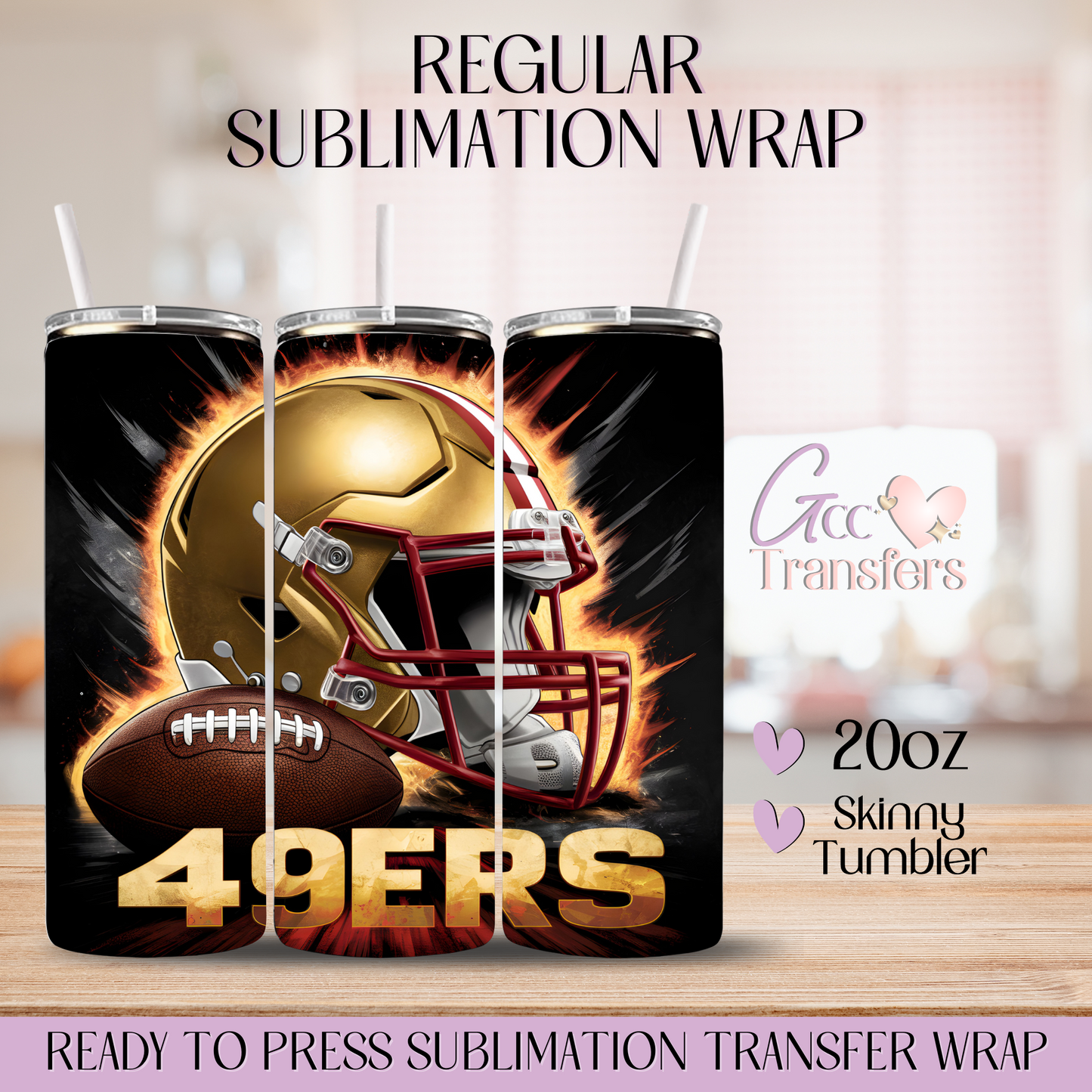 49ers Niners Football - 20oz Regular Sublimation Wrap