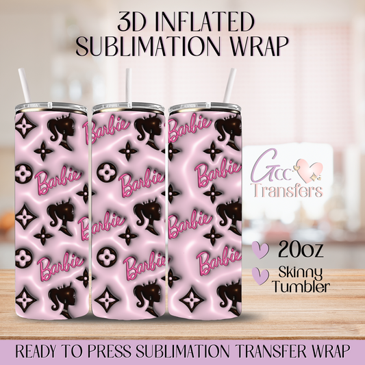 Plastic Pretty in Pink Vibes - 20oz 3D Inflated Sublimation Wrap