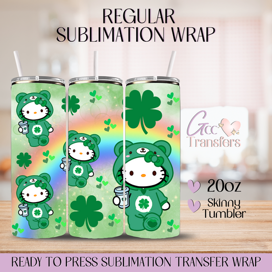 Clover Cat St. Patrick- 20oz Regular Sublimation Wrap