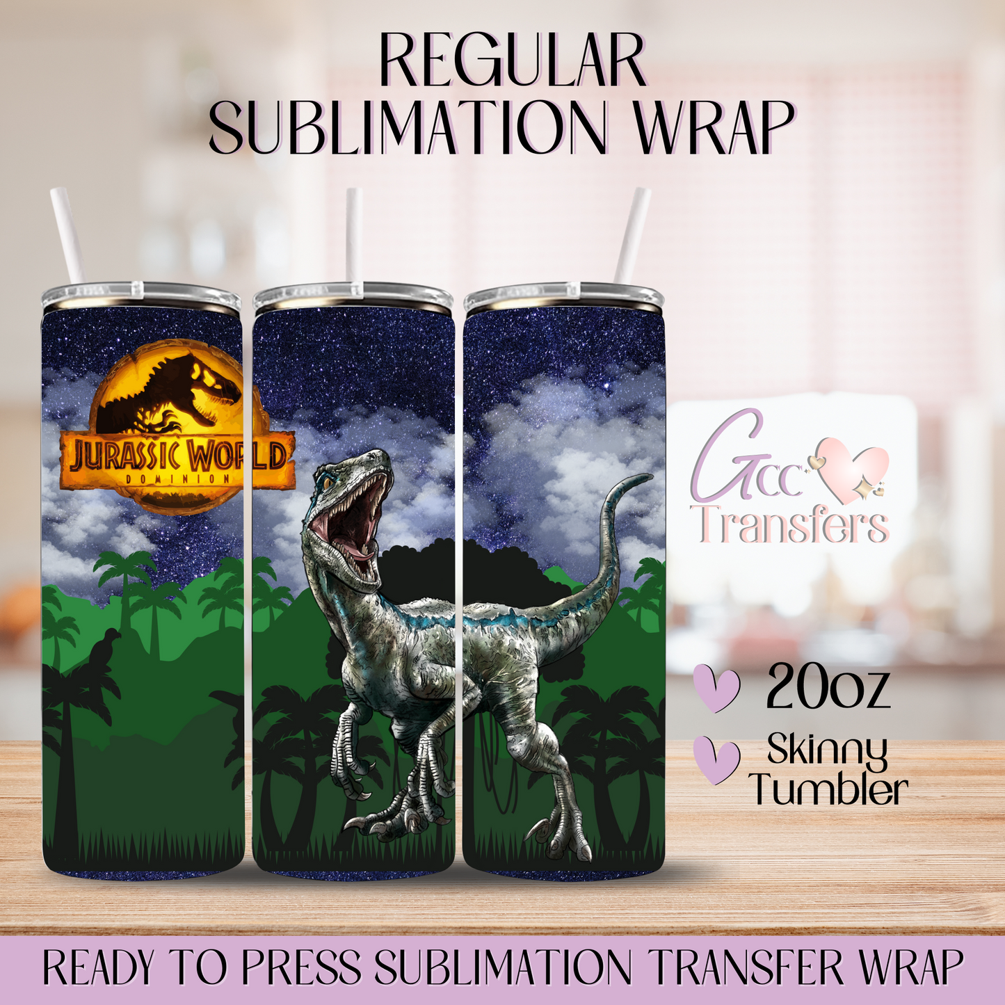 Dinosaur World Park - 20oz Regular Sublimation Wrap