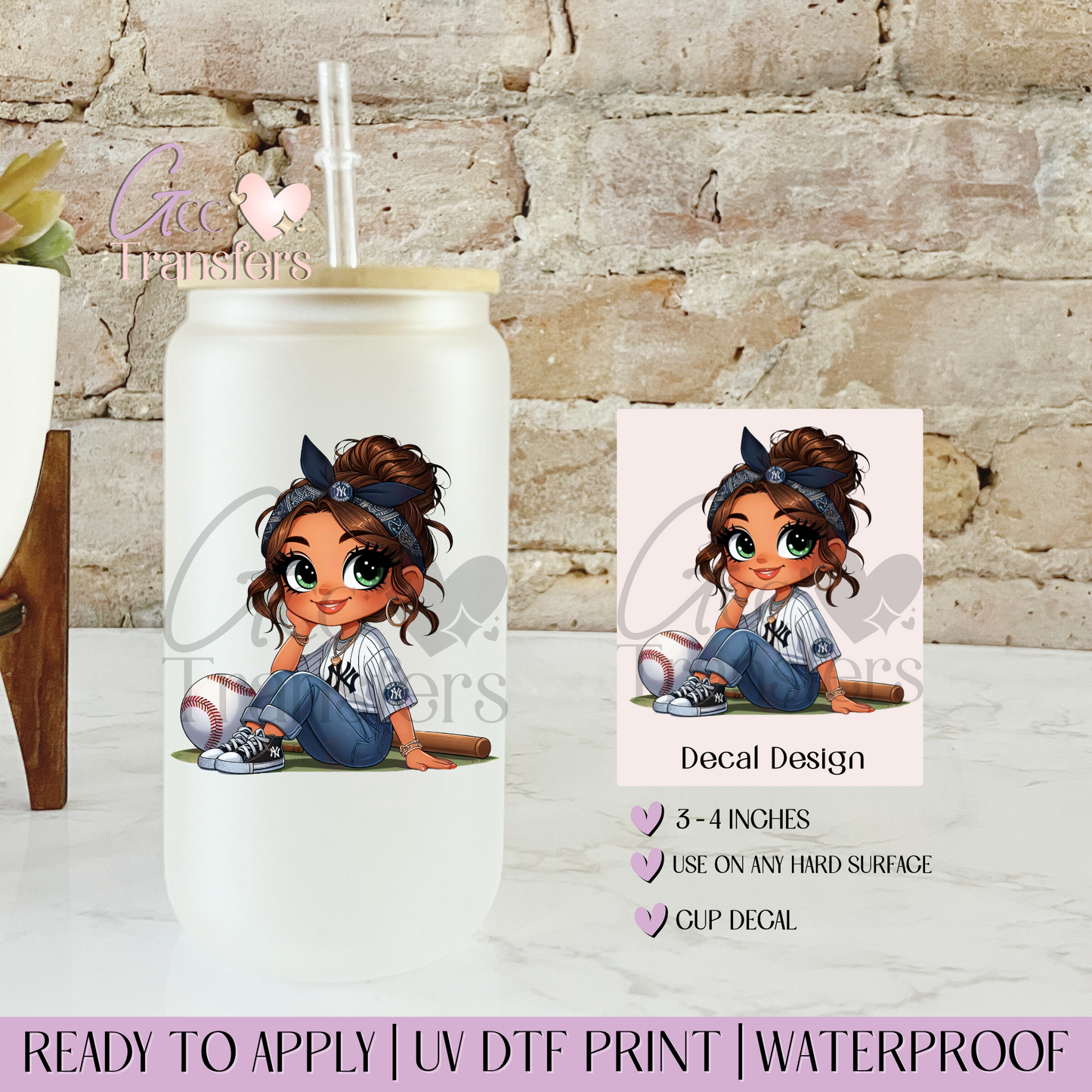 NY Girl Fans Baseball - Decal UVDTF