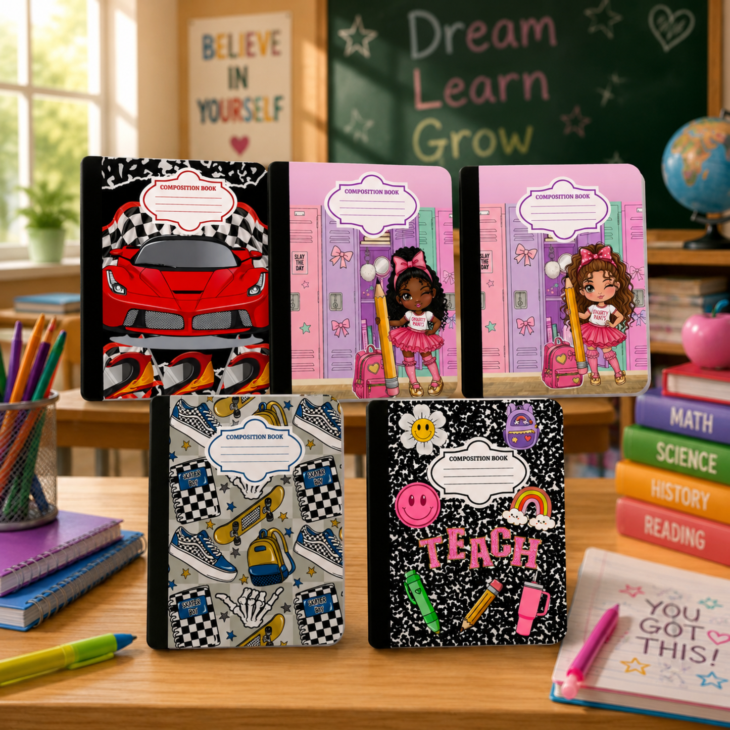 Back to School Notebook Sticker Bundle — 5 Designs