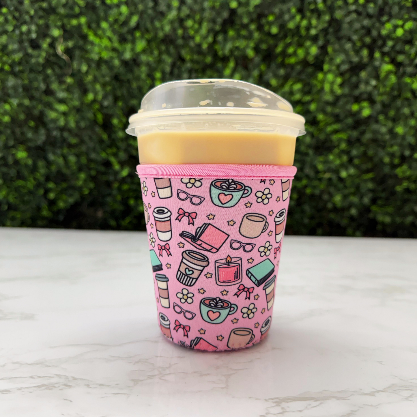 Retro Bookish Girl Coffee - Cup Sleeve