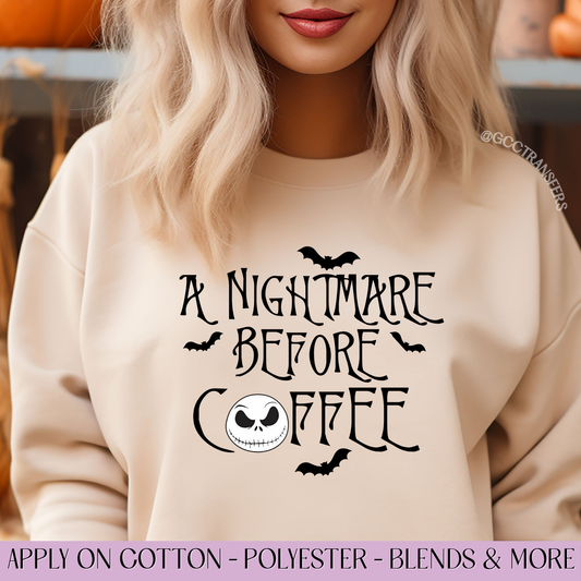 Nightmare Before Coffee - Full Color DTF Transfer