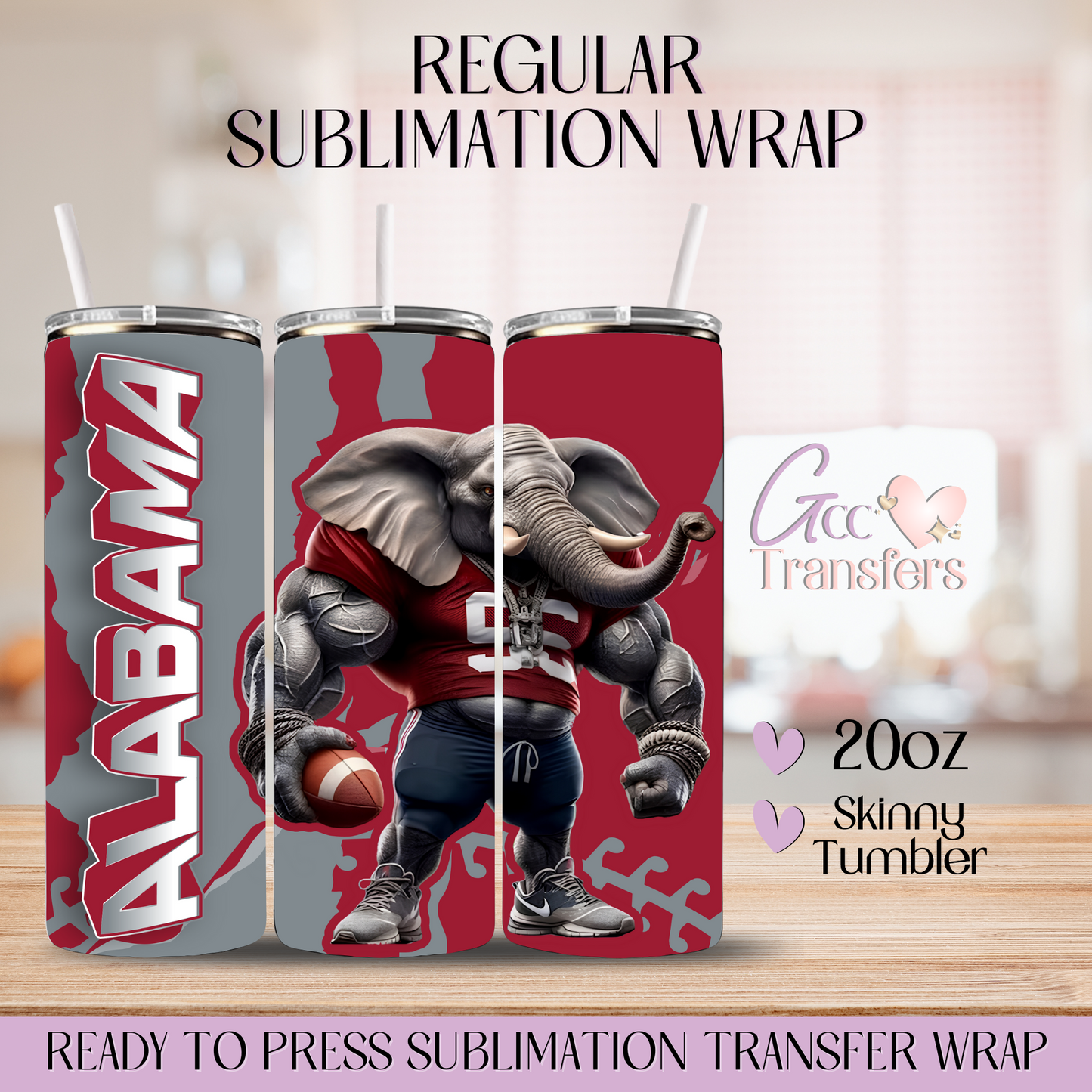 Alabama Football Team - 20oz Regular Sublimation Wrap
