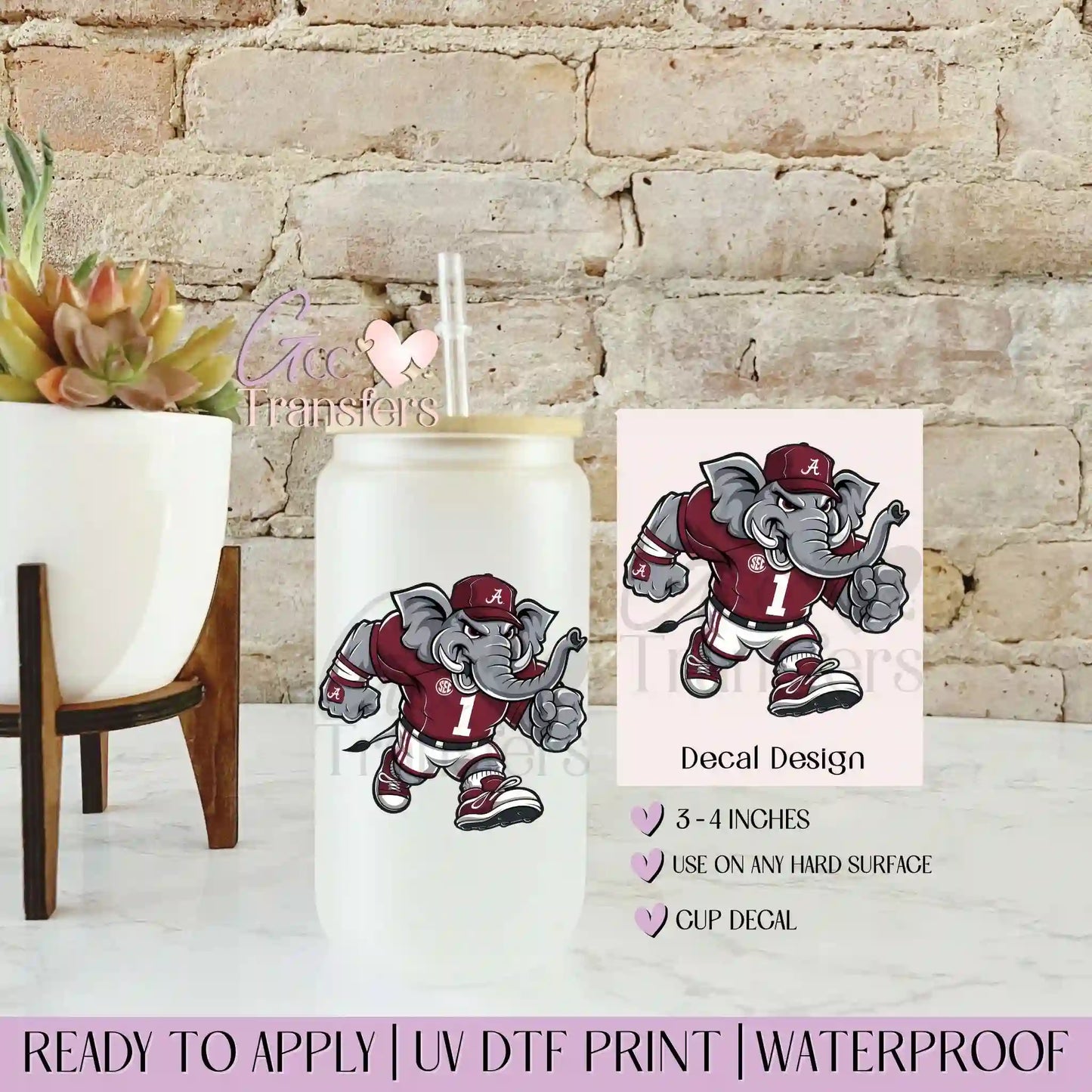 Alabama Mascot Football - Decal UVDTF