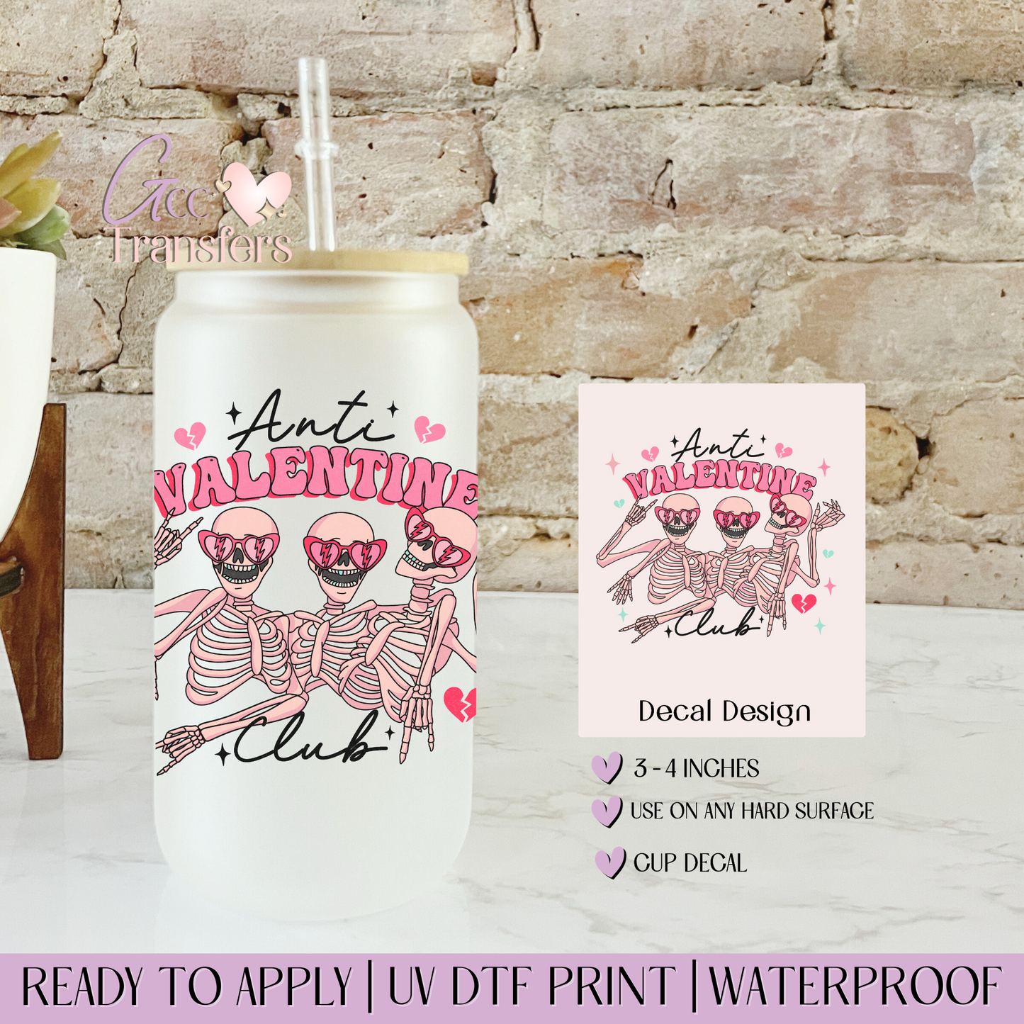 Anti Valentine Club - Decal UVDTF