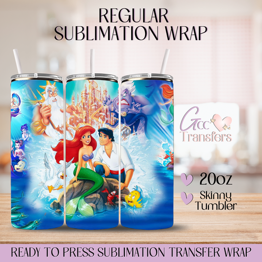 Mermaid and Handsome Water - 20oz Regular Sublimation Wrap