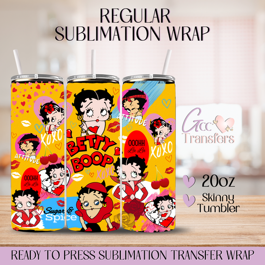 Classic Sassy Character Yellow Background - 20oz Regular Sublimation Wrap