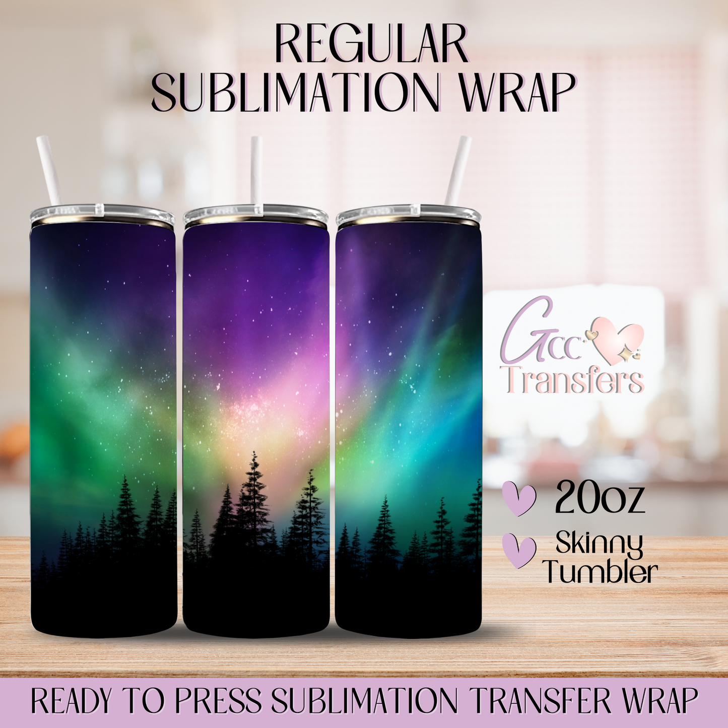 Christmas Aurora Borealis - 20oz Regular Sublimation Wrap