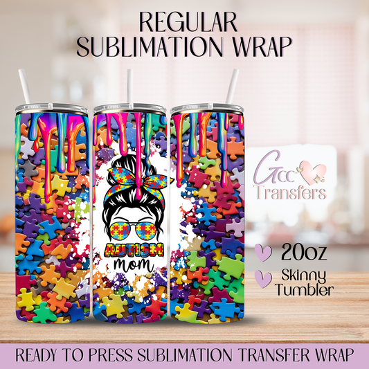 Autism Mom Puzzle - 20oz Regular Sublimation Wrap
