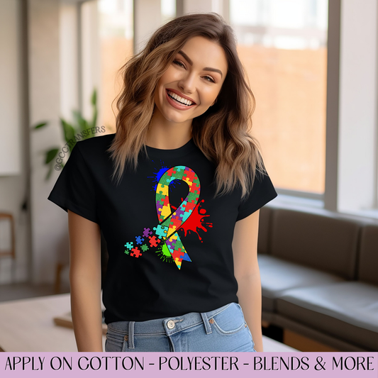Autism Ribbon - Full Color DTF Transfer