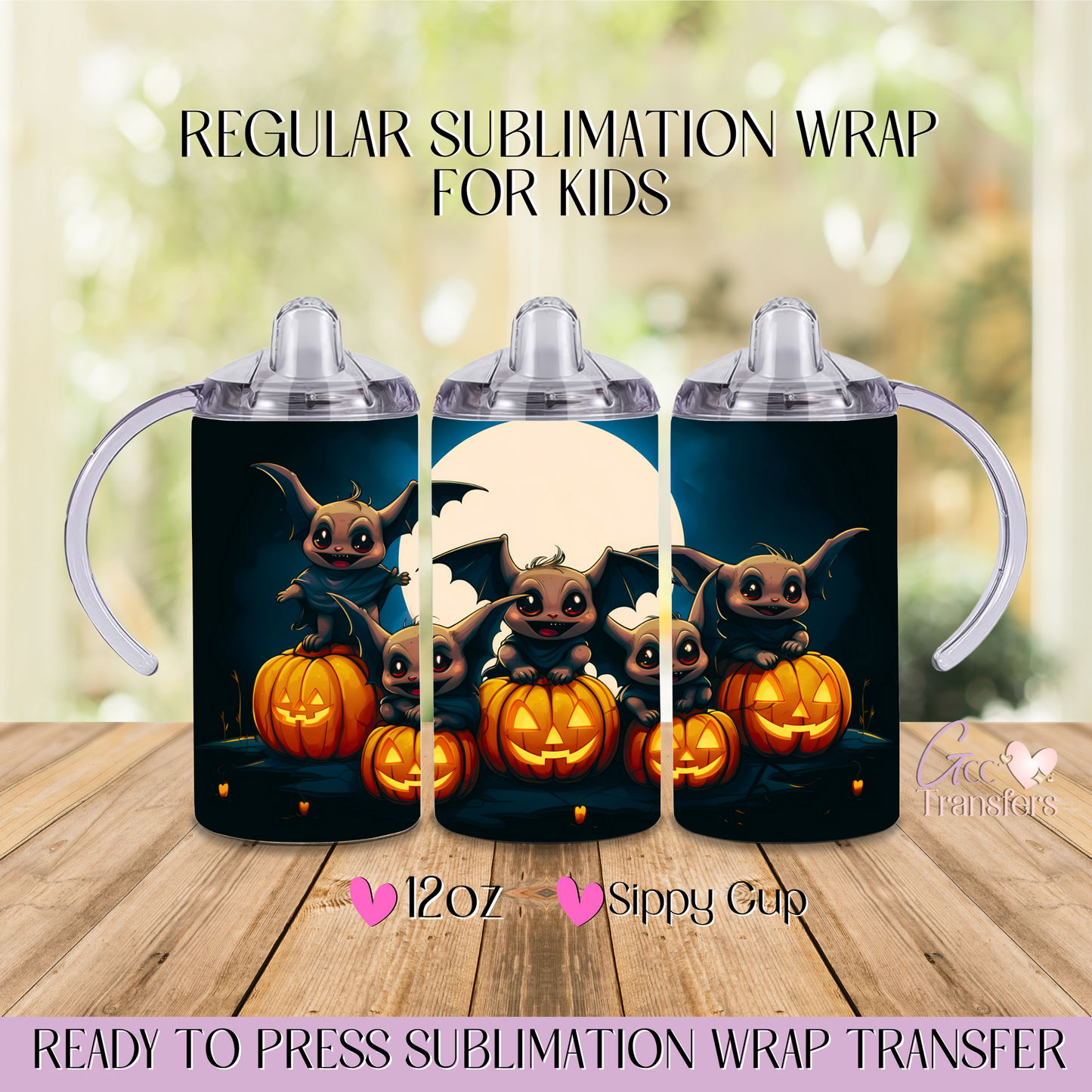 Baby Bats Smiling Halloween - 12oz Regular Sublimation Wrap