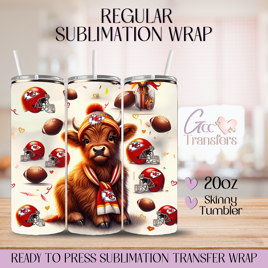 Highland Baby Cow Chiefs - 20oz Regular Sublimation Wrap