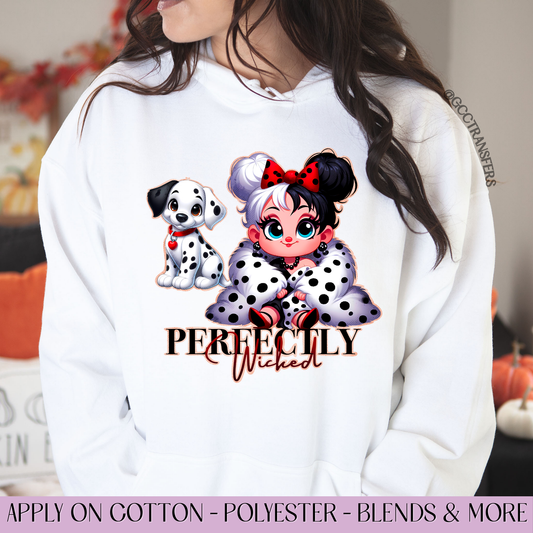 Dalmatian Dog Perfectly Wicked in Polka Dots - Full Color DTF Transfer