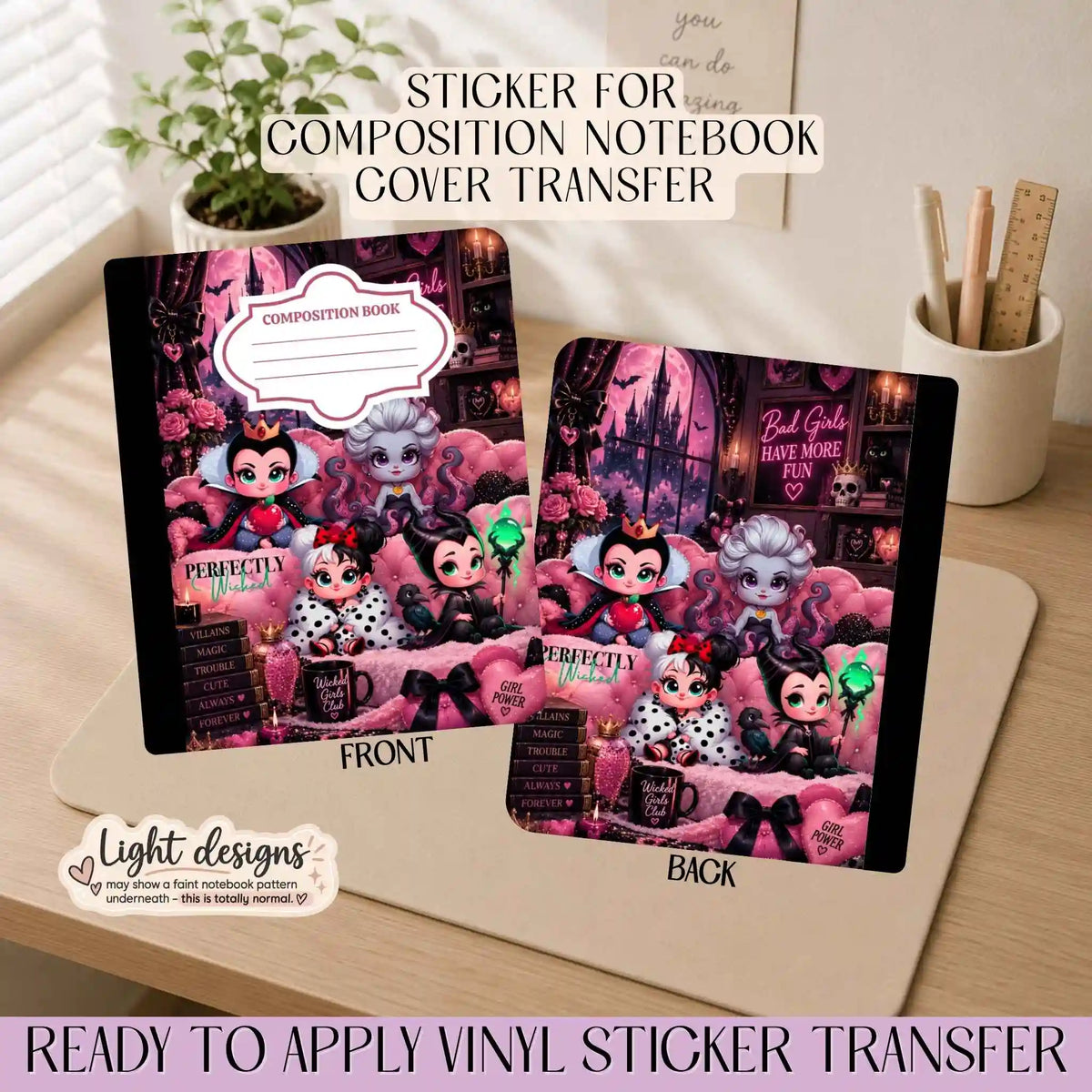 Baby Villains Perfectly Wicked - Sticker for Notebook Cover