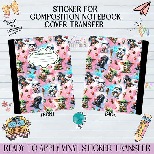 Galaxy Baby Characters - Sticker for Notebook Cover