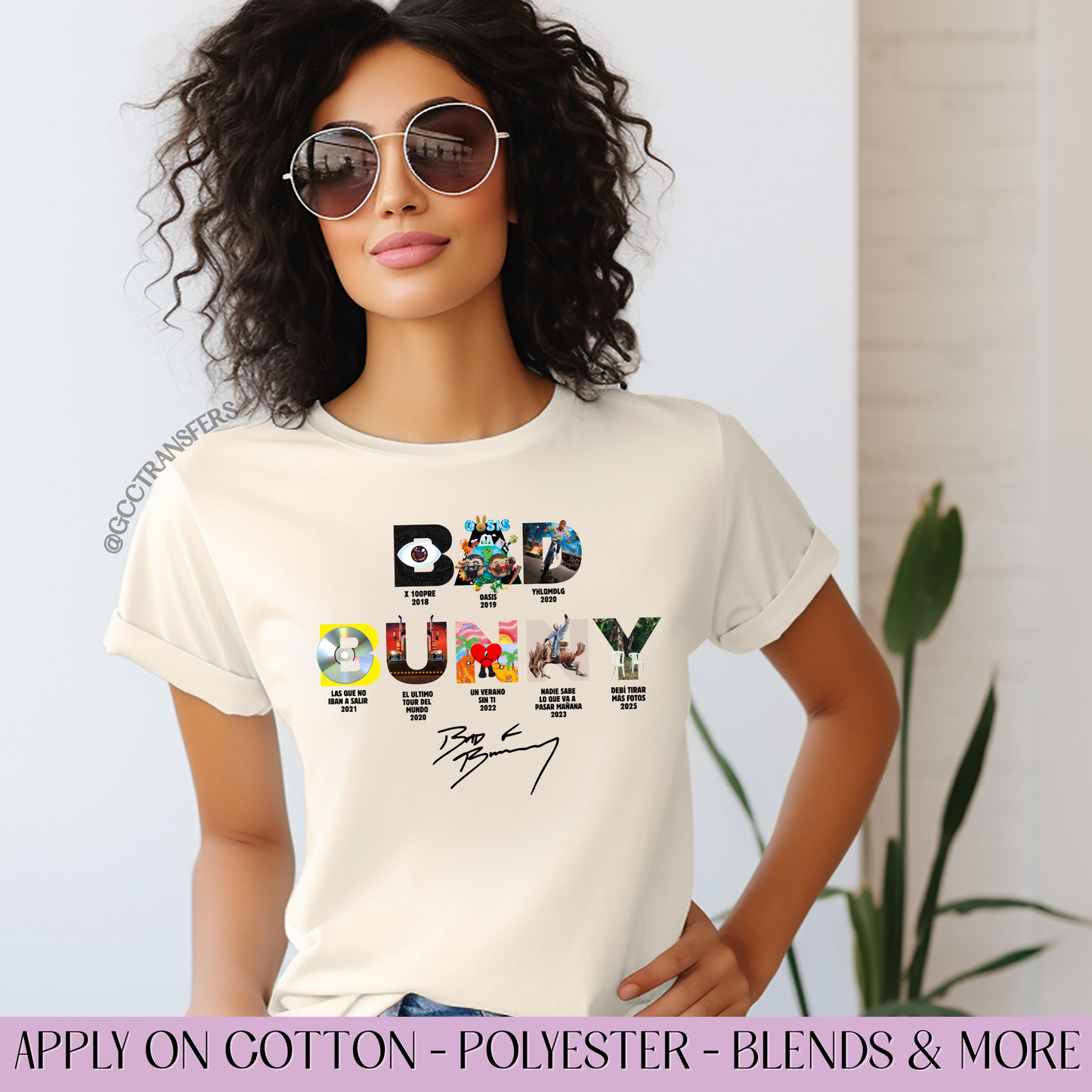 Bad Bunny Albums  - Full Color DTF Transfer