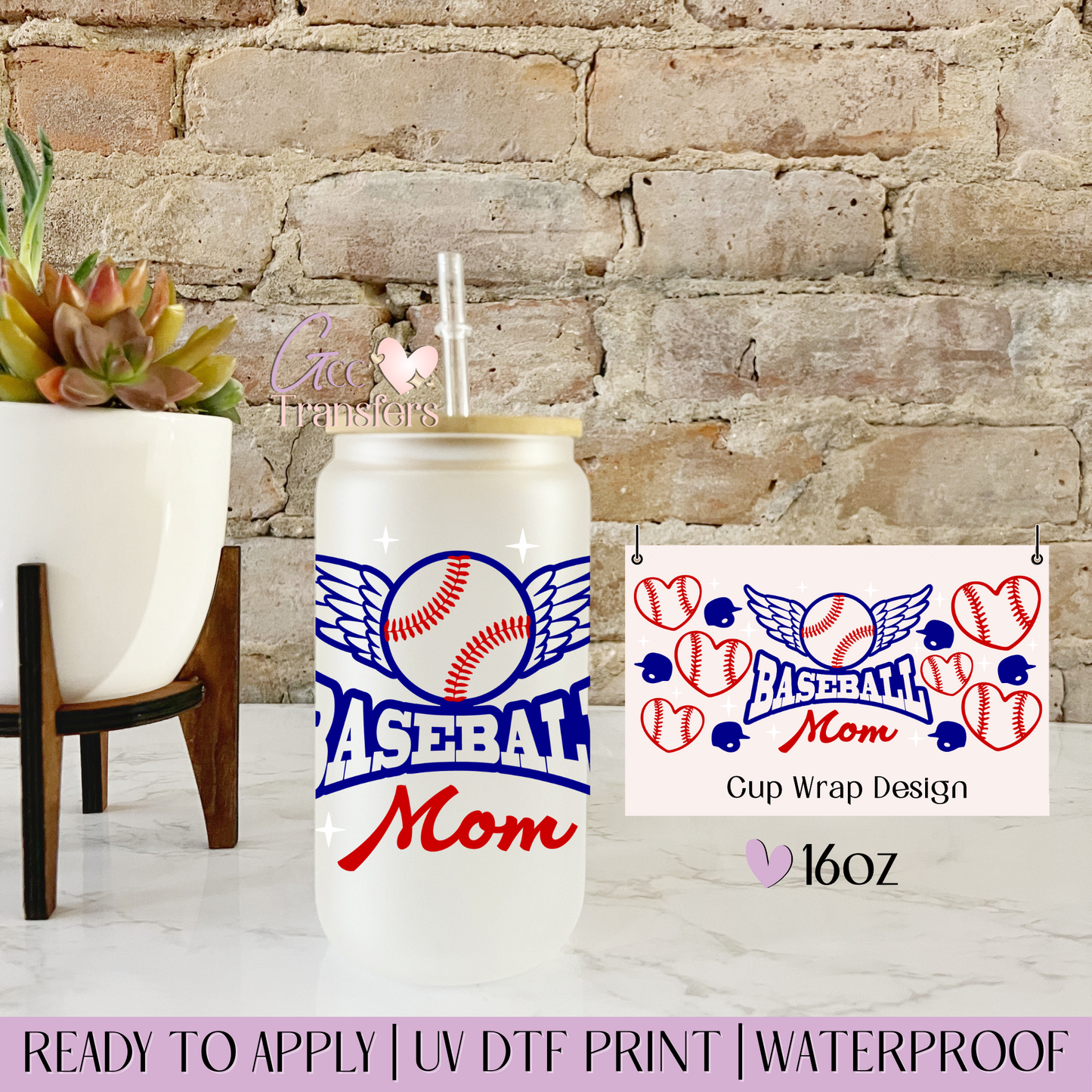 Baseball Mom - 16oz UV DTF WRAP