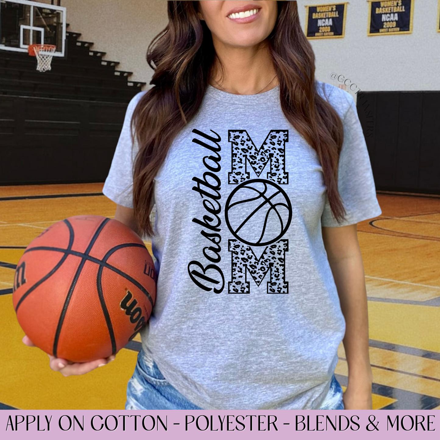 Basketball Mom Cheetah Black - Full Color DTF Transfer