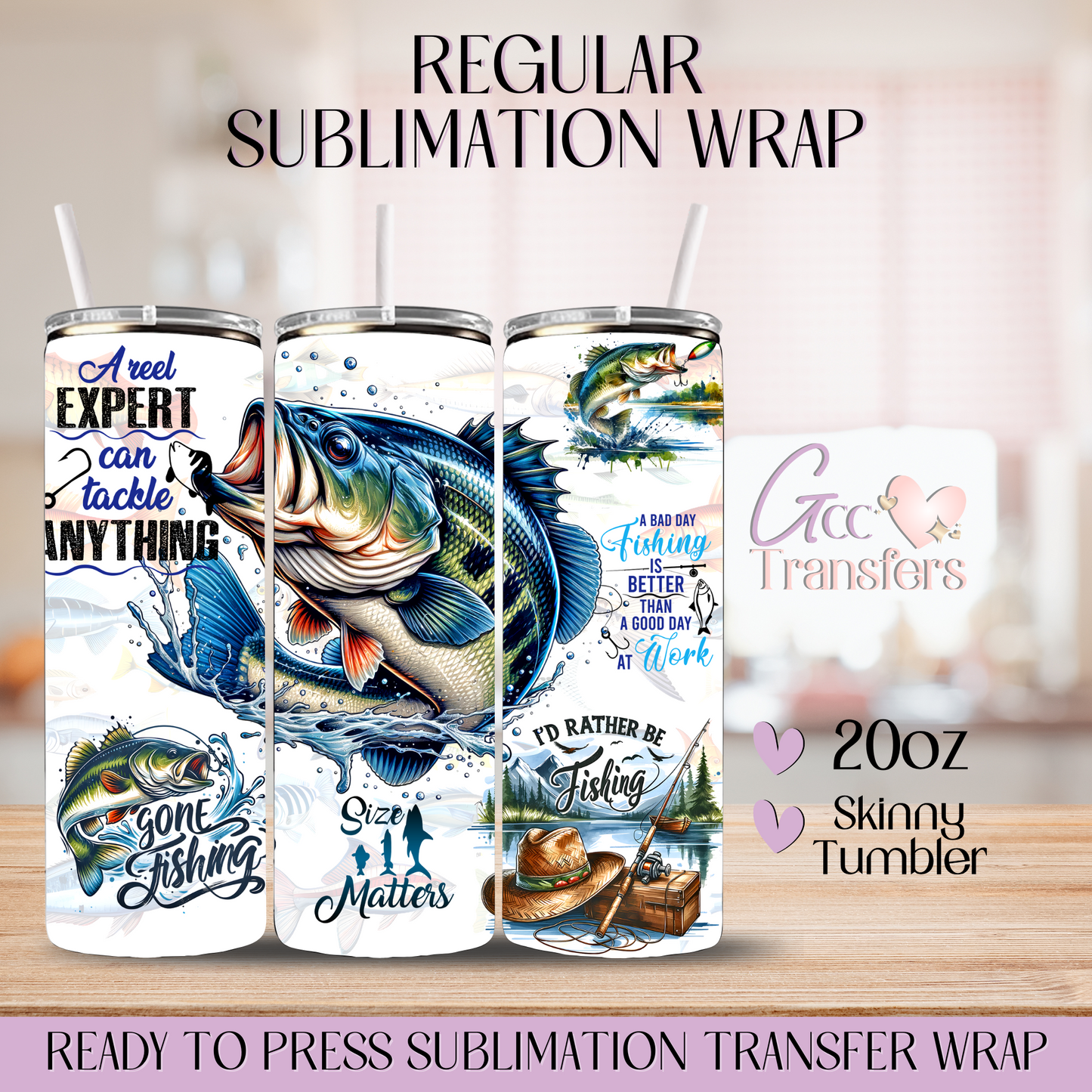 Bass Fish - 20oz Regular Sublimation Wrap