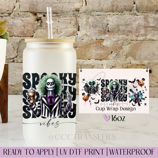 Showtime Spooky Vibes Coffee  - 16oz UV DTF WRAP