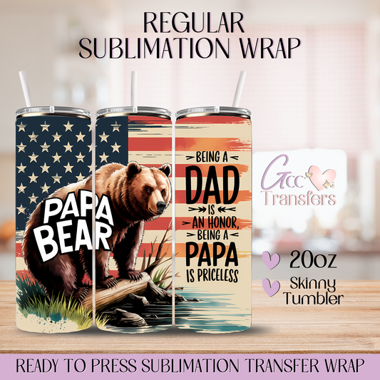 Papa Bear - 20oz Regular Sublimation Wrap
