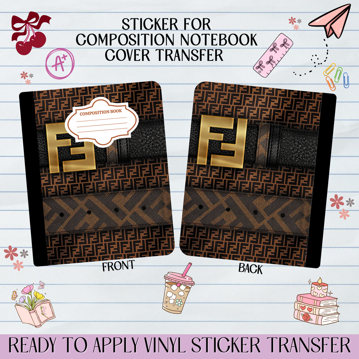 Belt Luxury Pattern - Sticker for Notebook Cover