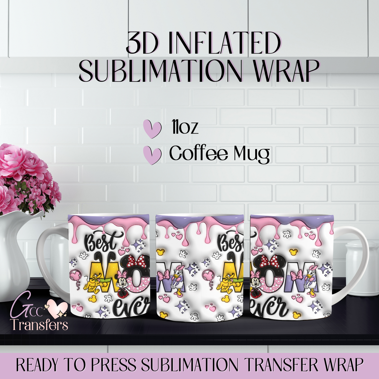 Best Mom Ever Mouse - 11oz Mug 3D Inflated Sublimation Wrap