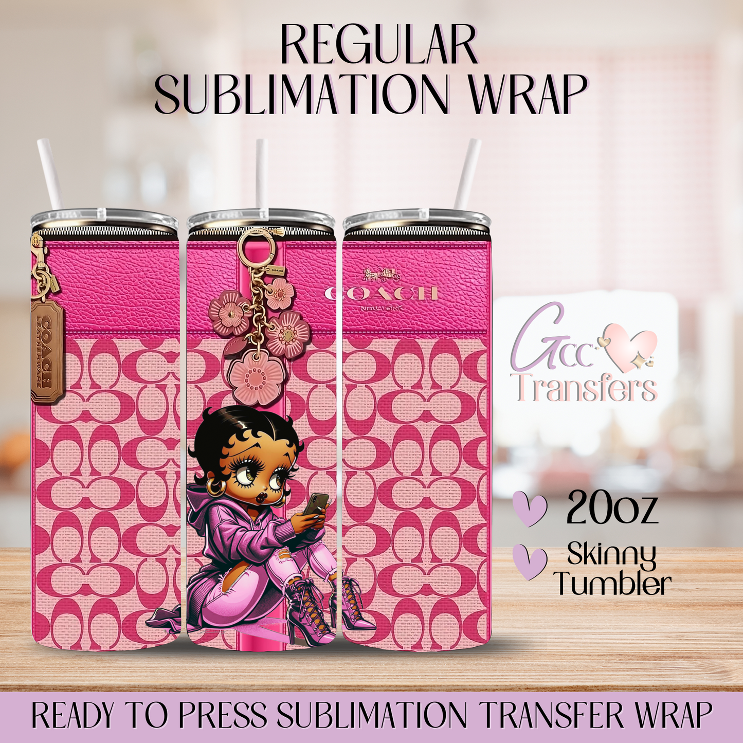 Pink Sassy Woman Luxury Purse - 20oz Regular Sublimation Wrap