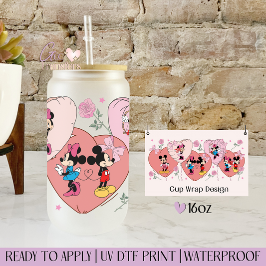 Big Hearts Balloons Mouse - 16oz UV DTF WRAP
