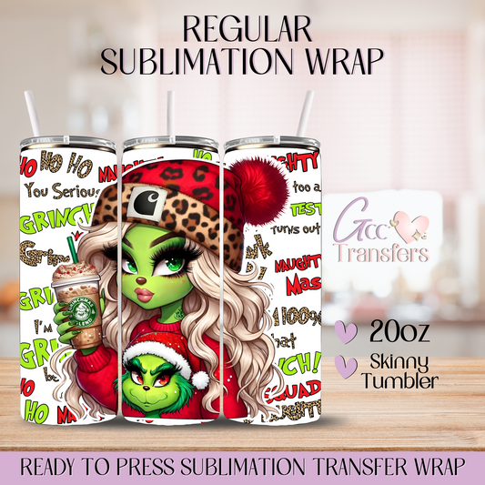Blonde Xmas Boujee Girl Coffee - 20oz Regular Sublimation Wrap