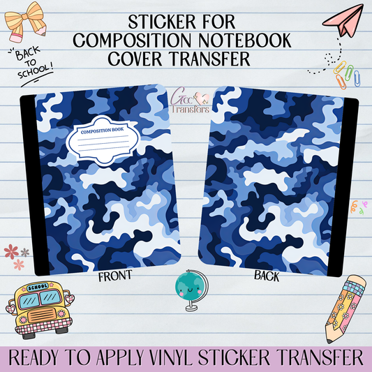 Blue Camo - Sticker for Notebook Cover