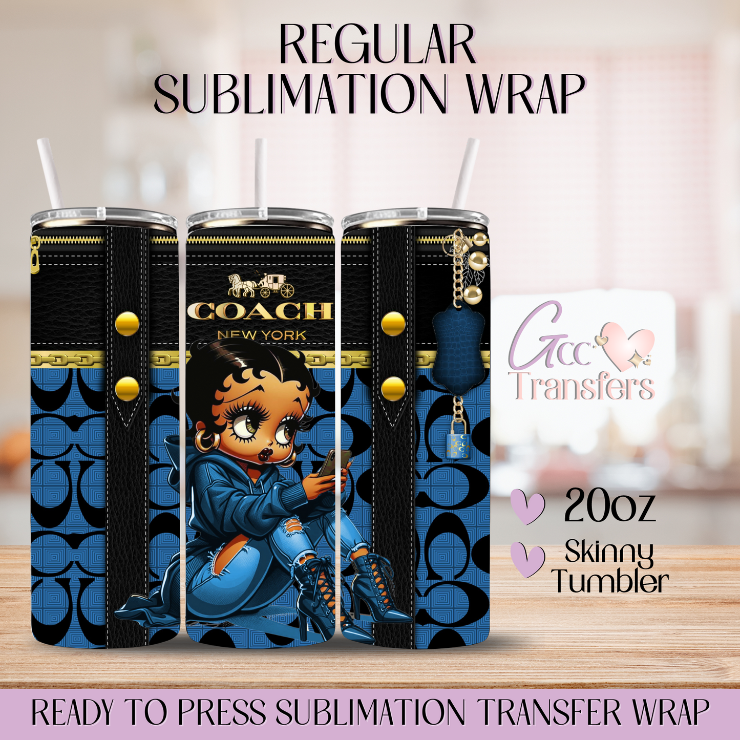 Blue Sassy Woman Luxury Purse - 20oz Regular Sublimation Wrap