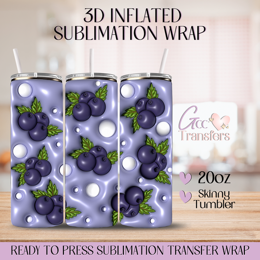 Blueberry Fruit - 20oz 3D Inflated Sublimation Wrap