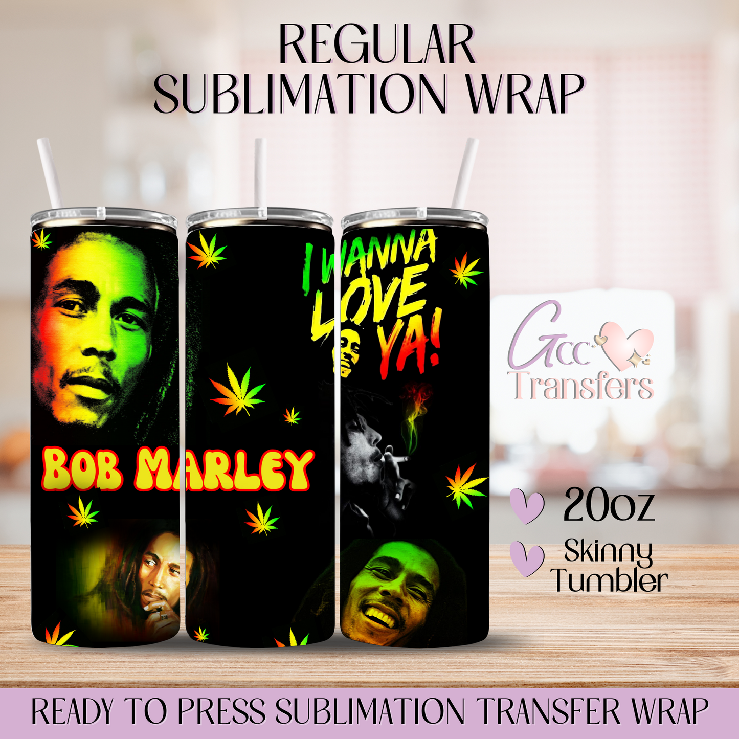 Bob Marley - 20oz Regular Sublimation Wrap