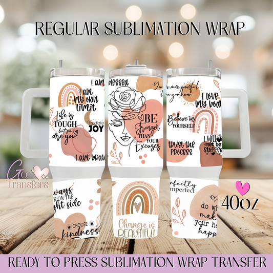 Boho Affirmation  - 40oz Regular Sublimation Wrap