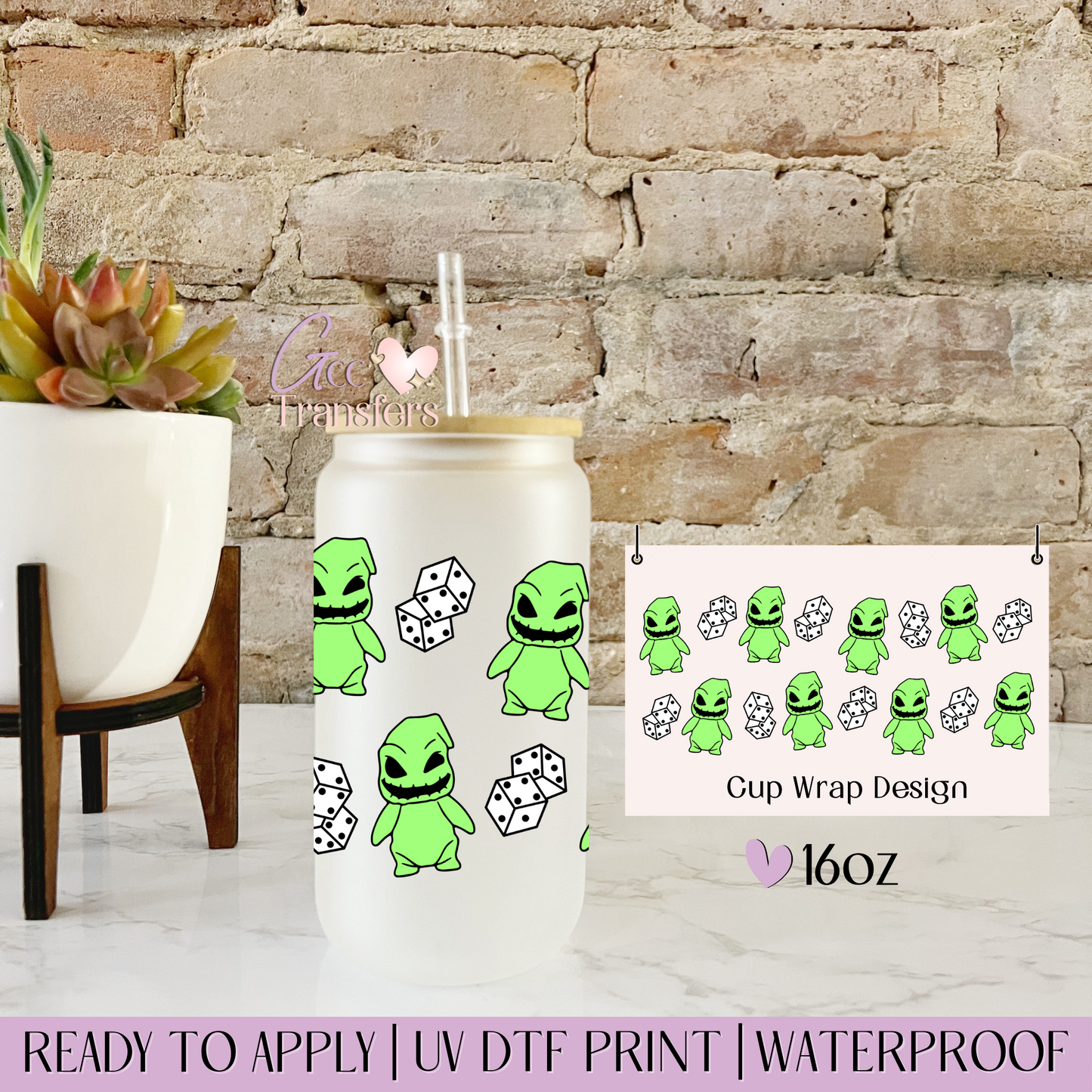 Boogie Dice Halloween - 16oz UV DTF WRAP