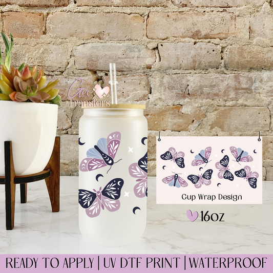 Lilac Butterfly - 16oz UV DTF WRAP