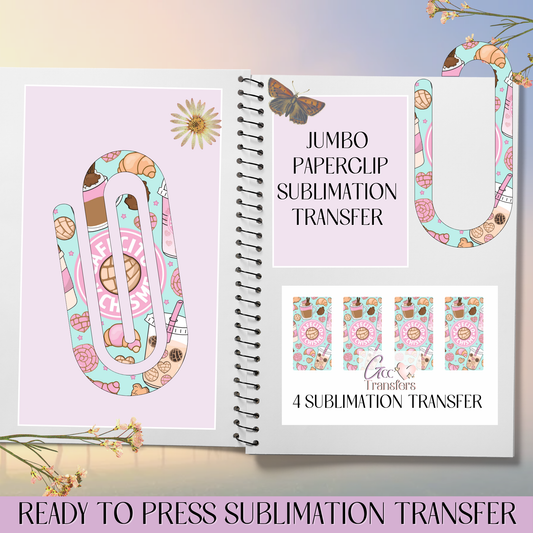 Cafecito y Chisme Pastel - Jumbo Paperclip Sublimation Transfer