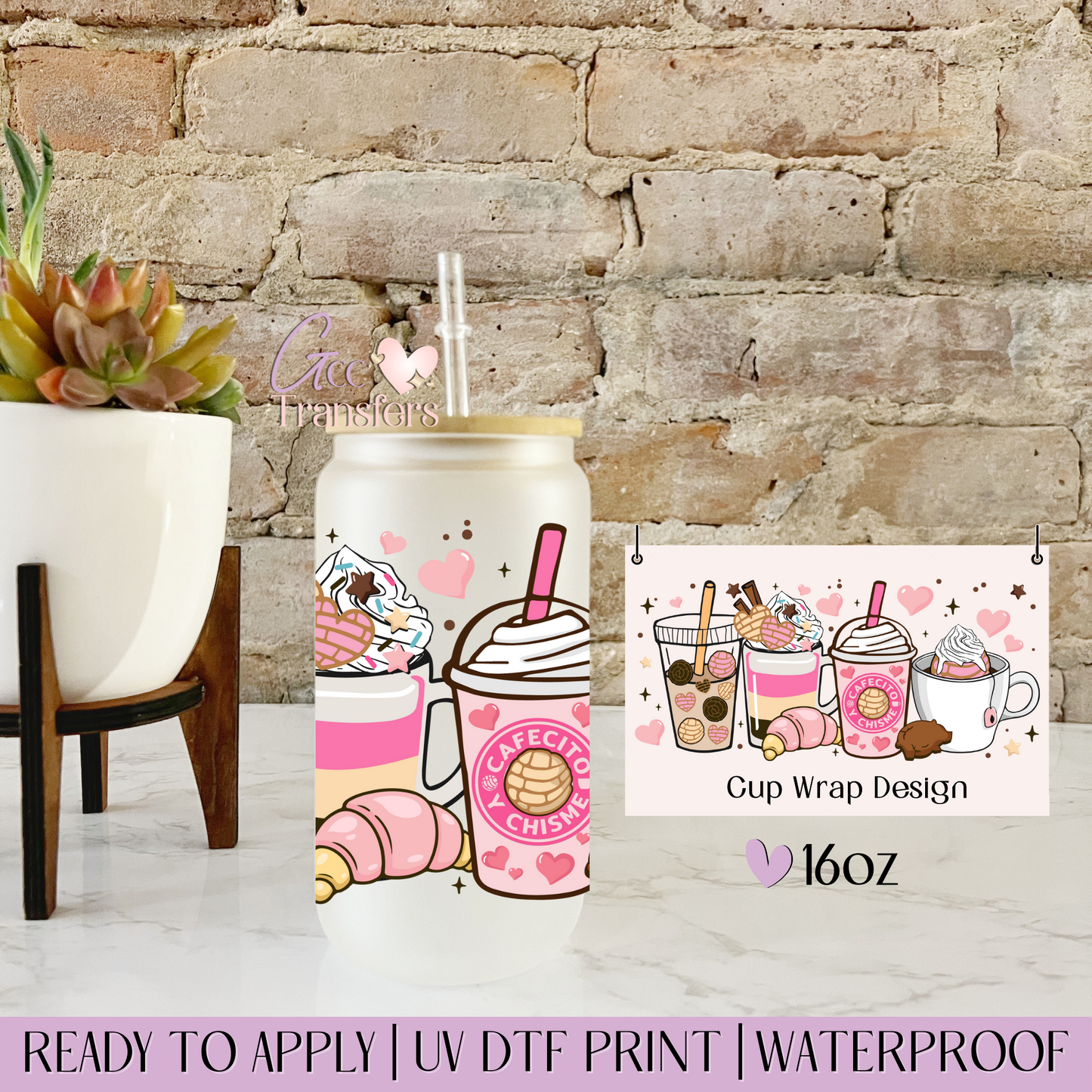 Cafecito y Chisme - 16oz UV DTF WRAP
