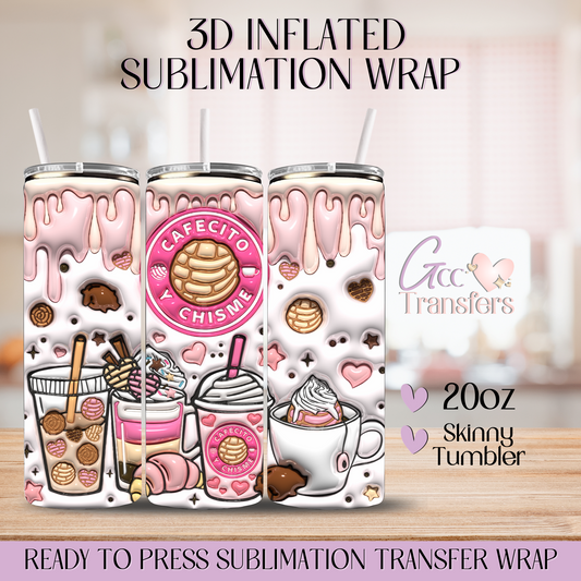 Cafecito y Chisme - 20oz 3D Inflated Sublimation Wrap