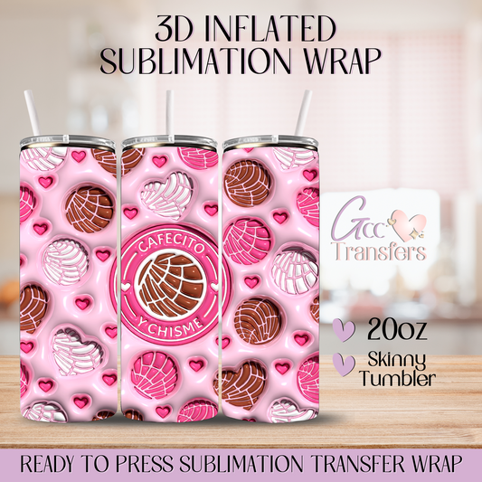 Cafecito y Chisme Concha - 20oz 3D Inflated Sublimation Wrap