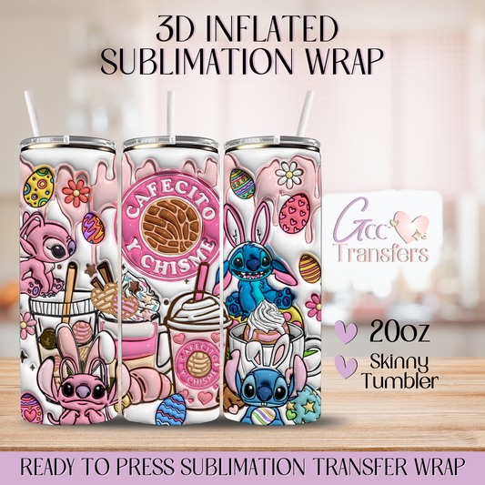 Cafecito y Chisme Easter Cute Character - 20oz 3D Inflated Sublimation Wrap