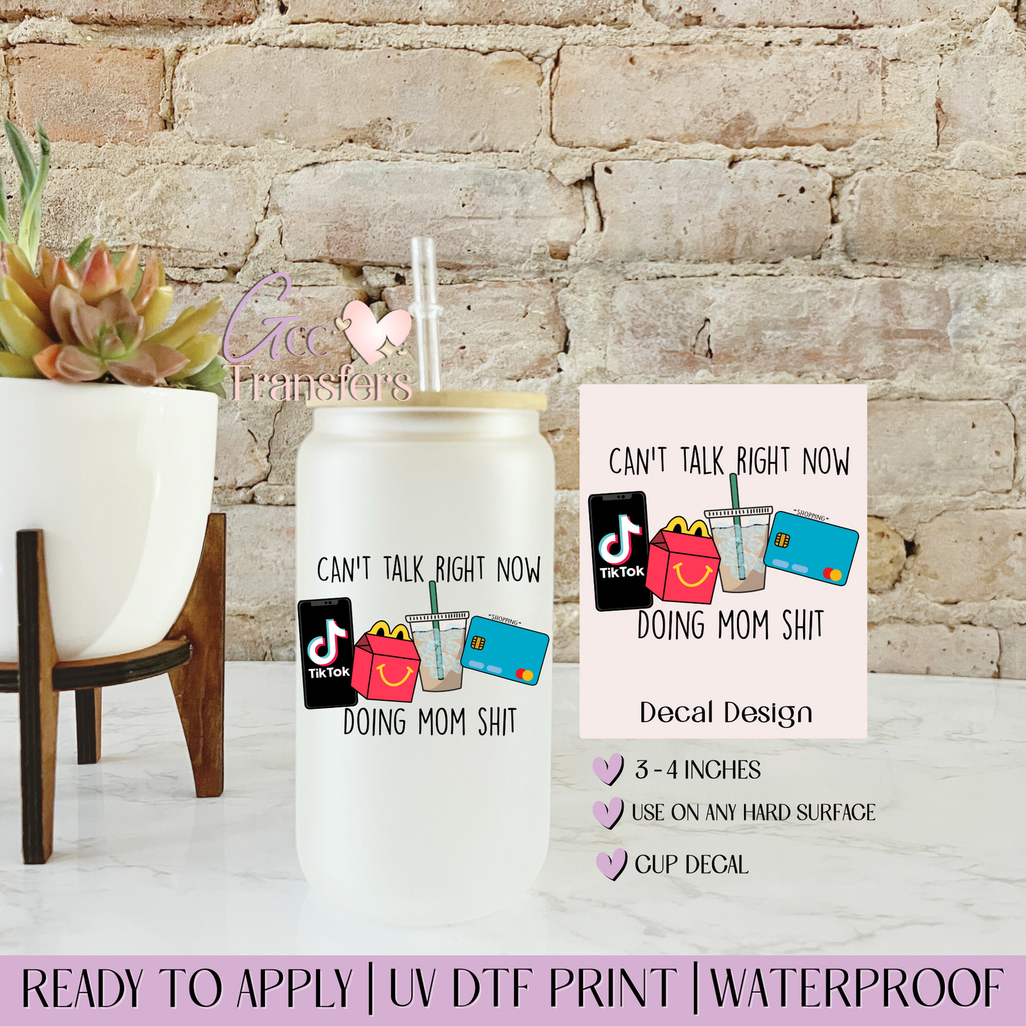 Can't Talk Right - Decal UVDTF