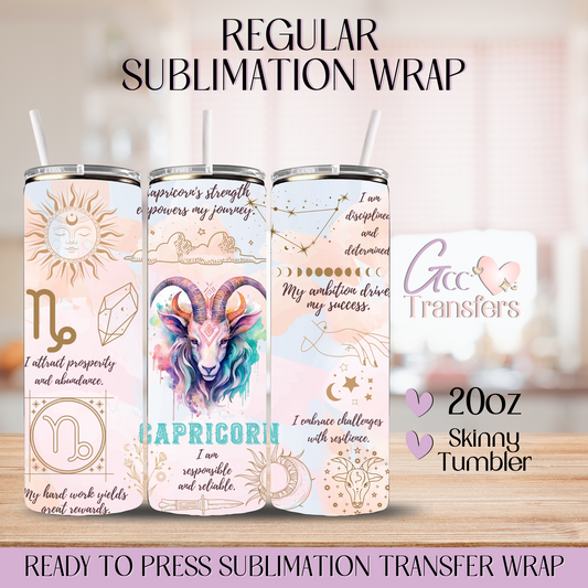 Capricorn Zodiac Sign Affirmations - 20oz Regular Sublimation Wrap