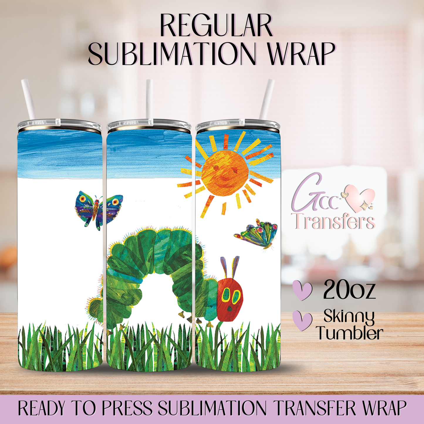 Caterpilla Green - 20oz Regular Sublimation Wrap