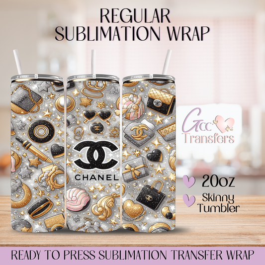 Sparkle Gold Designer Luxury - 20oz Regular Sublimation Wrap