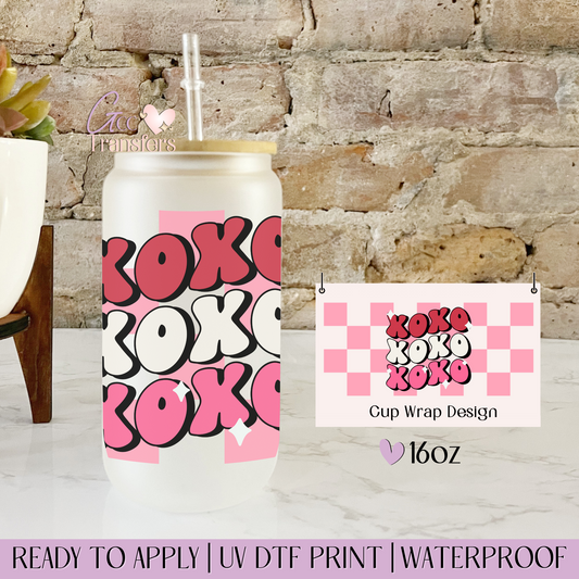 Checkered XoXo - 16oz UV DTF WRAP